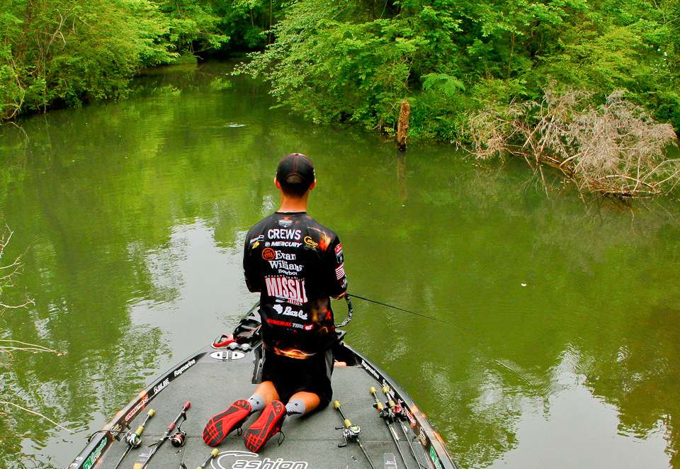 While many of the leaders fished the main lake, John Crews moved into contention by...