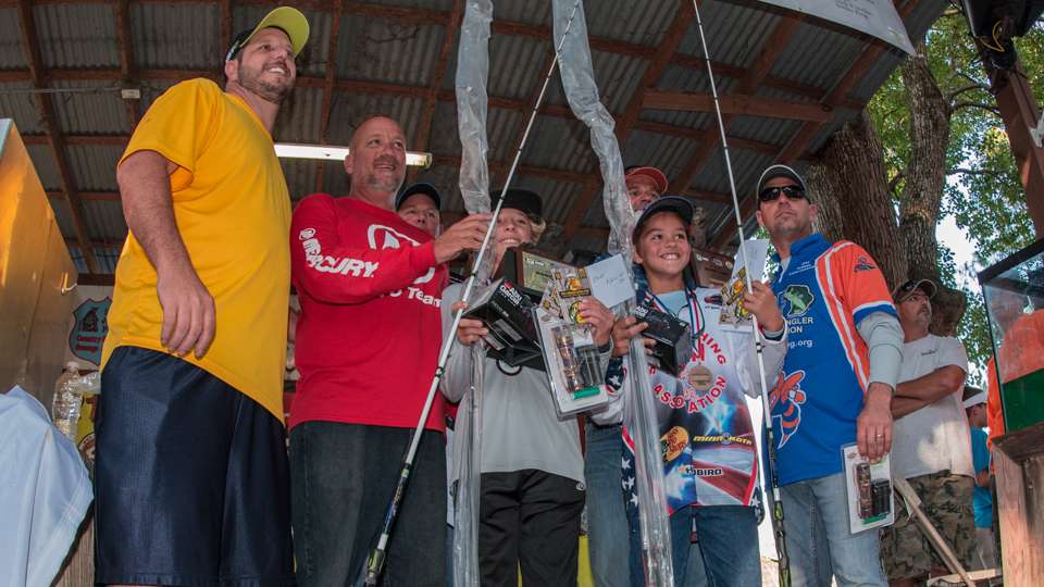 They racked up, including tackle cards and other prizes. Rods from Abu Garcia and a custom build.