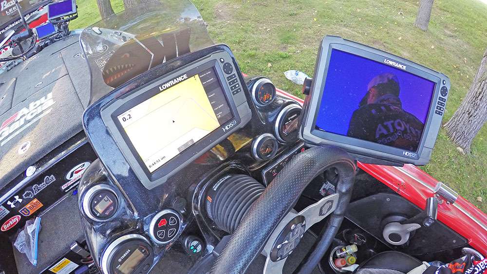 A Lowrance HDS 9 and 12 provide him with vital information while operating his Bass Cat from the cockpit. 