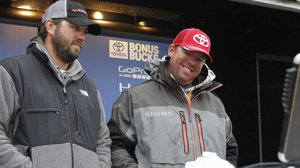 Only two men had the chance to win - it was between Adams and the Day 1 leader Scott Clift. Clift can only muster a smile in amazement when the scales hit the necessary weight.