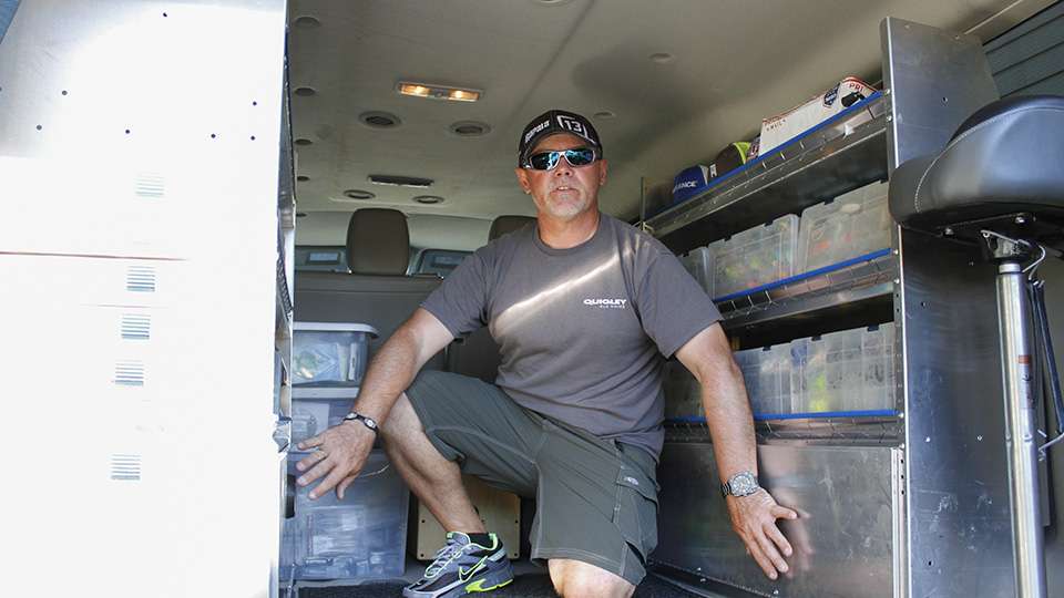 Lefebre has two Master Rack organization systems for the sides of his van.