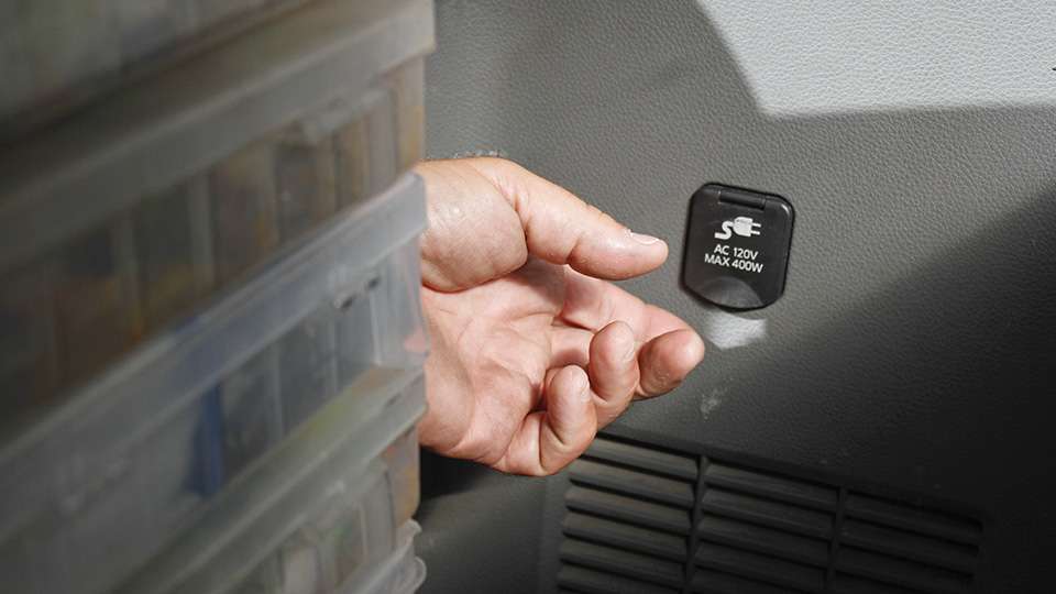 Another cool feature is a 120 volt plug outlet.