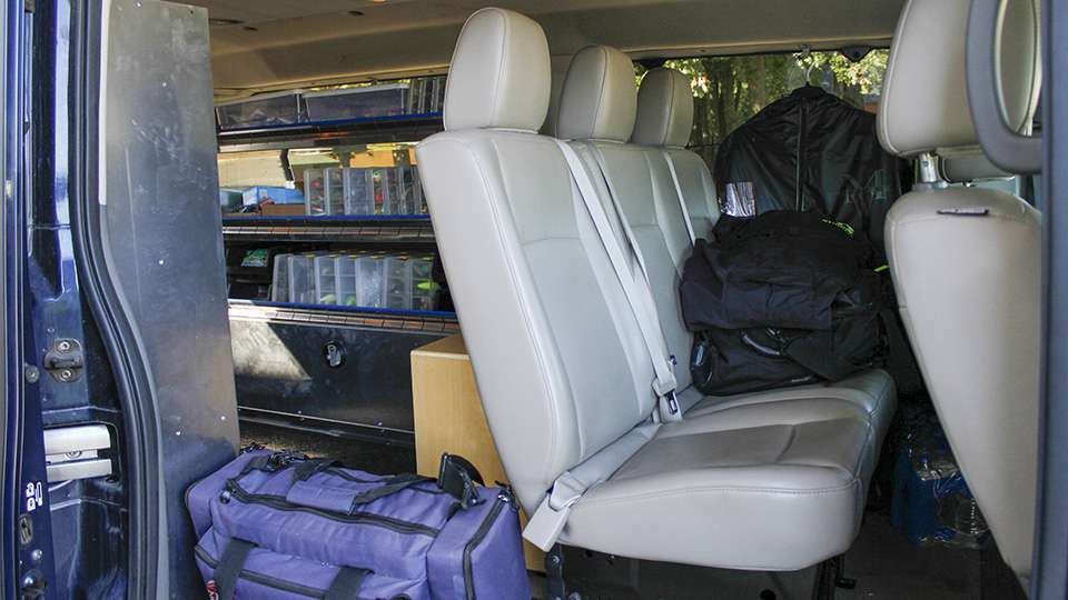 He has all of the back storage and still has has a back seat to keep clothes and other traveling essentials.
