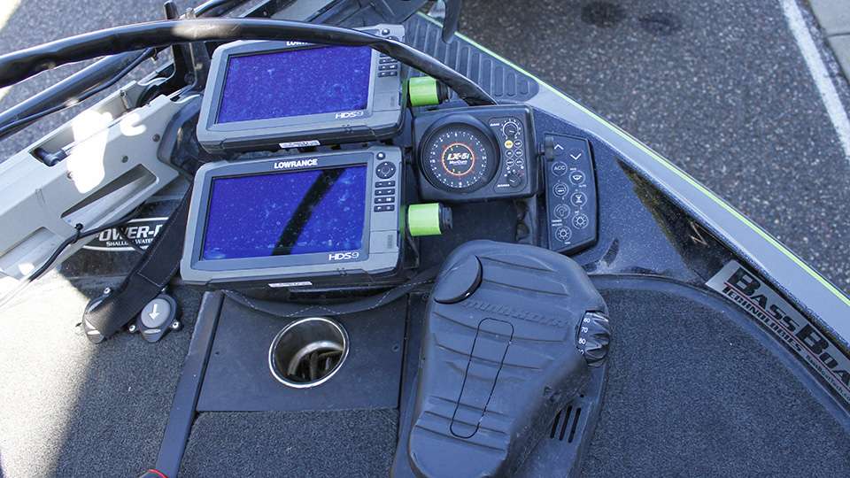 Lefebre has two Lowrance HDS 9's as well as a flasher on the front.