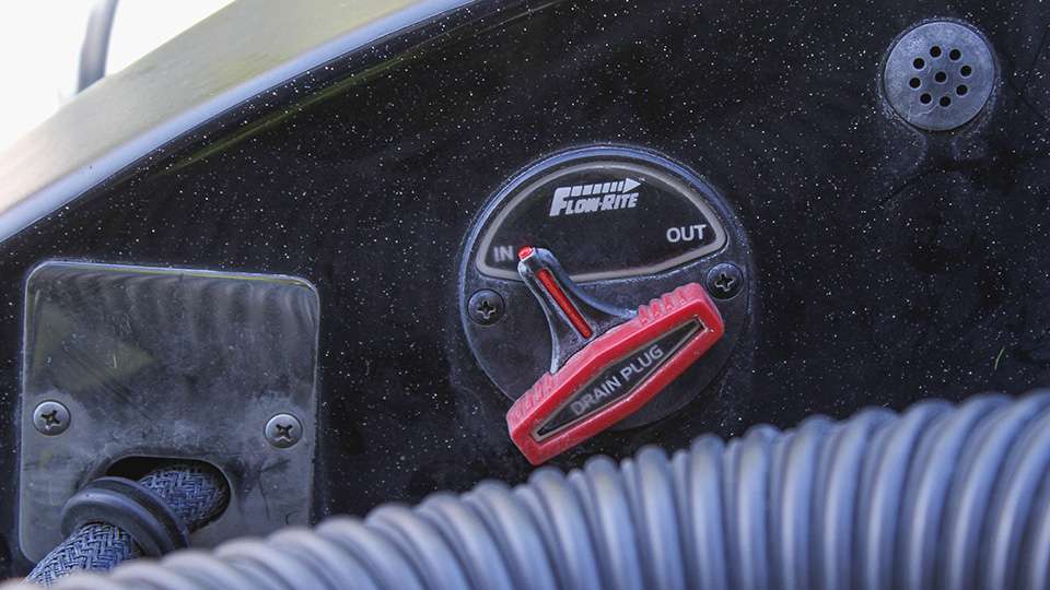 Lefebre replaced his drain plug with a  Flow-rite plug that he can control with a switch above the water on his Ranger.