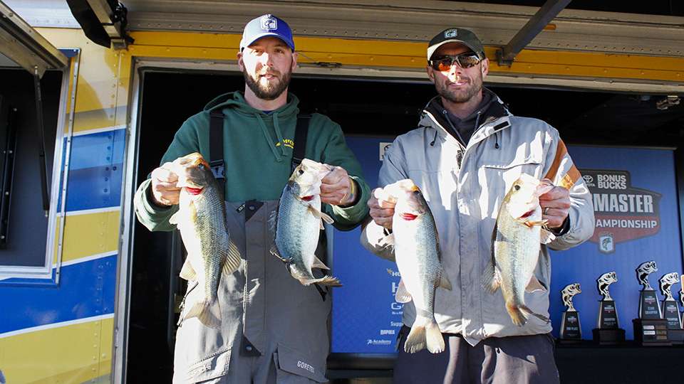 Justin Spraske and Joshua Stone of the New Hampshire Bass Nation team trail (89th, 14-3)