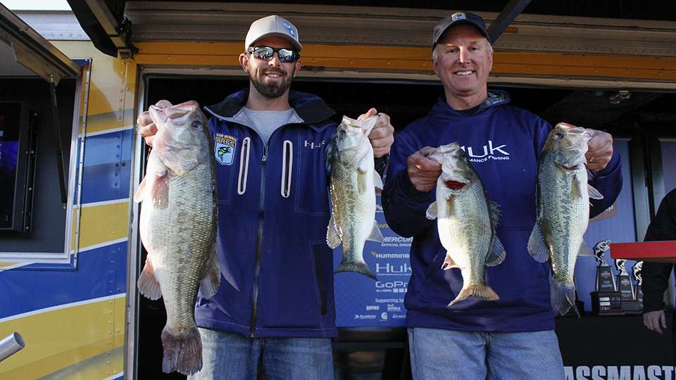 Ty Faber and John Gardner of the Ultimate Bass Team Trail (1st, 37-10). They advance to the individual portion for the next two days.