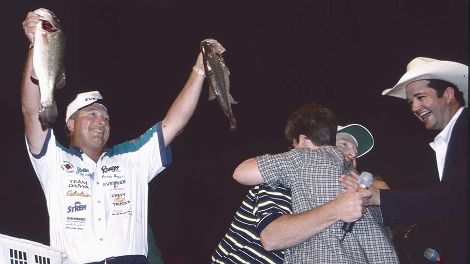 One of the first tournaments to get more than one mention was the 1998 Classic. 
On Facebook Jason Spruill wrote: 98 bass master classic in Greensboro NC,,,high rock lake,,,,,, Denny B got one!!!!!
and Jeff Seese wrote: Denny Brauer winning the Classic in Greensboro.
