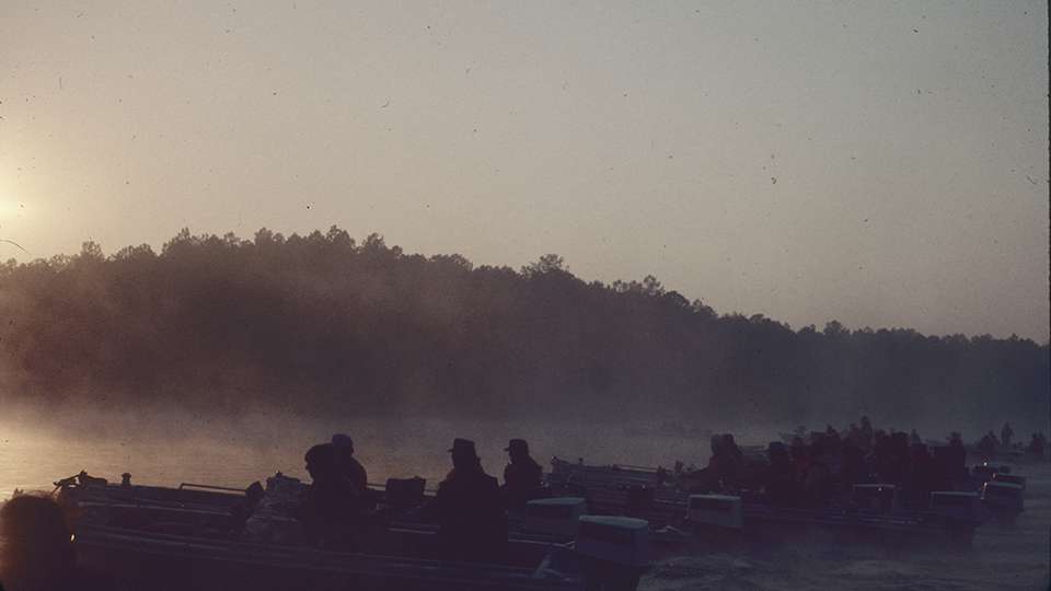 On Facebook Jim Bailey wrote: 1973 Classic! Ray Scott woke me up about 5:00 a.m. to ask if we could bring a few local chapter members with boats to Clark Hill and ride some of the press around the lake. This was in the days the qualifiers did not know the location until they arrived at the lake. They all fished out of identical Rangers and were limited to the amount of tackle they could bring, $10,000 winner take all prize money!
