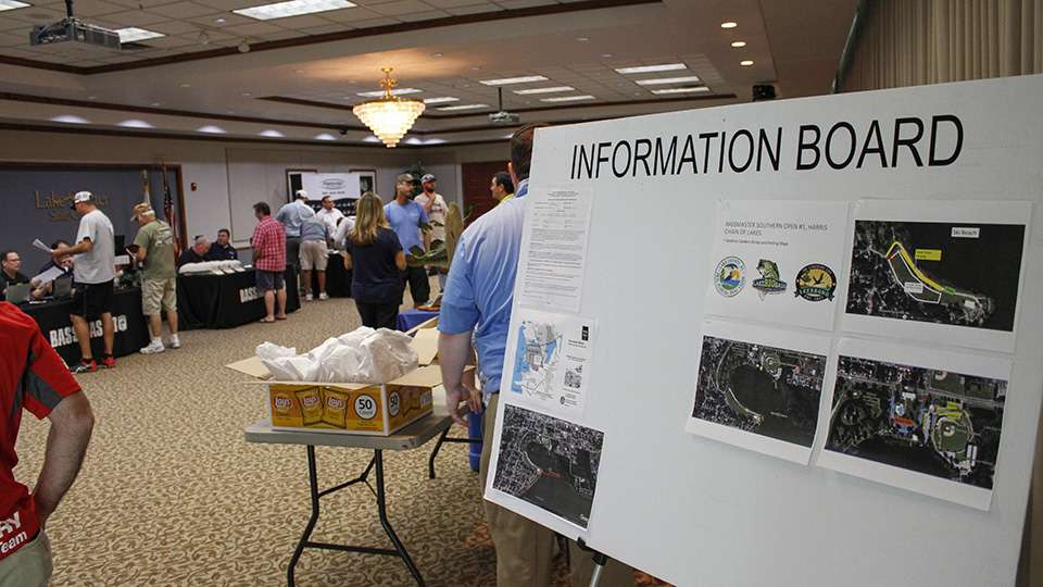 The information board was waiting for anglers as soon as they walked through the convocation center on the campus of Lake Sumter State College.