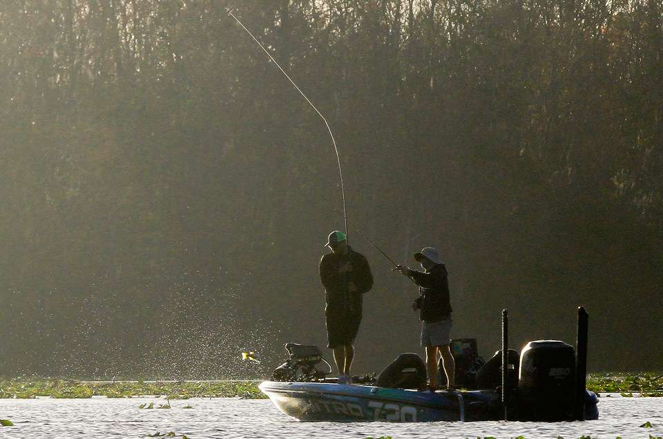 ...as he began to swing it into the boat. 