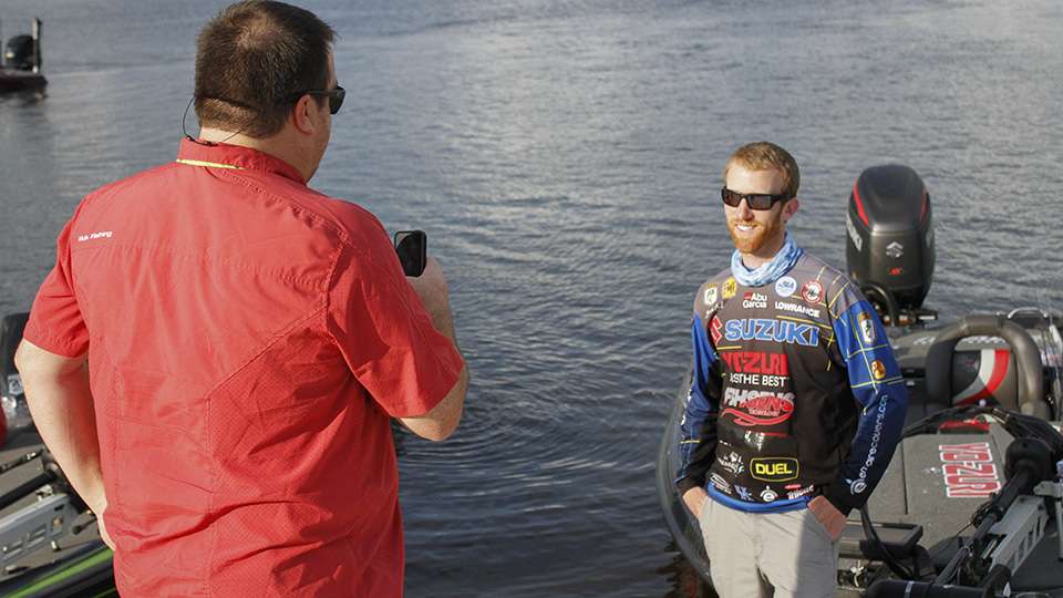 Brandon Card managed to make the final day at the Harris Chain and after weighing his fish a fan wanted to shoot a video with him.