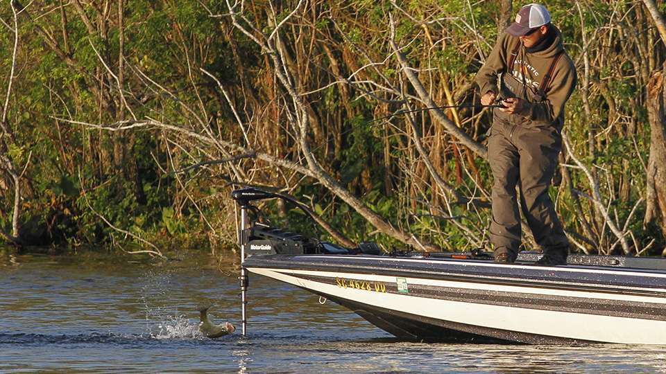 Robinson opted between multiple moving baits to fool the bass in the Oklawaha River.