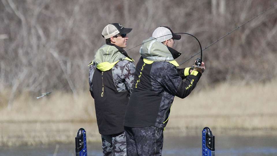They both threw moving baits, but two different lures to make sure their bases were covered.