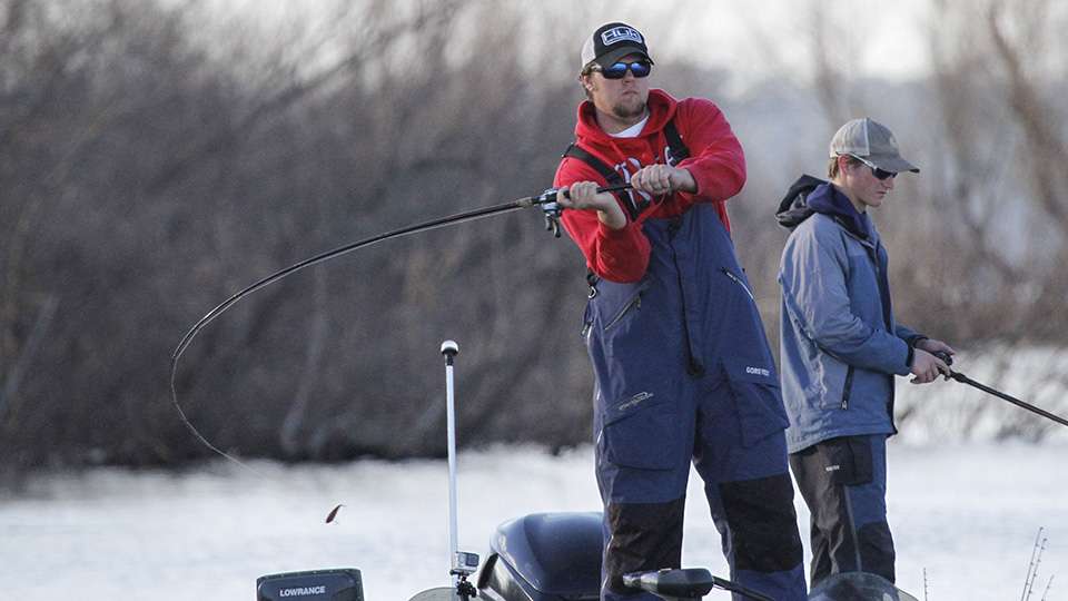They basically knew they made the Top 20 cut for Saturday after boating the early 13 to 14-pound limit. But with 300+ boats competing tomorrow in the other tournament, they tried to manage their fish as good as possible stay in striking distance if not holding down the lead after Friday.
