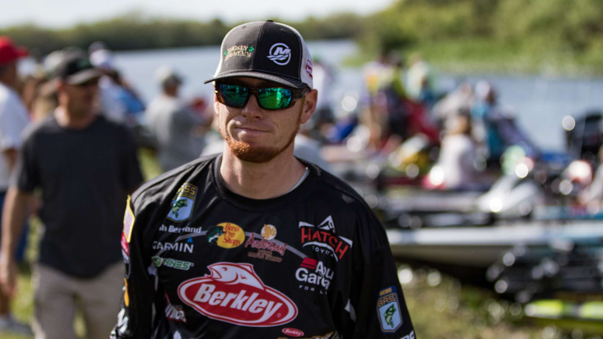 As the time to begin draws near, anglers start appearing backstage, like Josh Bertrand.
