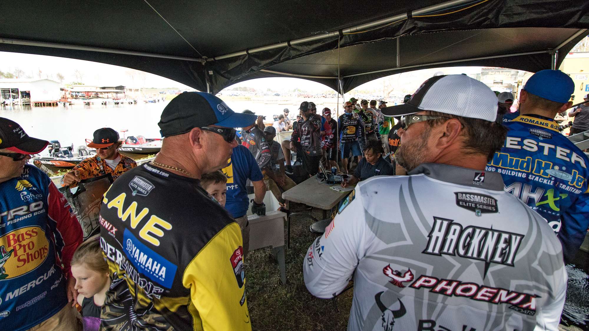 Backstage anglers talk about their day. 
