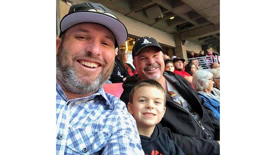 Brett Hite, John Murray and his son, TJ, take in an Arizona Cardinals NFL game in Glendale, Ariz. âSo much fun!!!â Hite wrote on Facebook. âGlad to have my friends back in AZ!!!â
