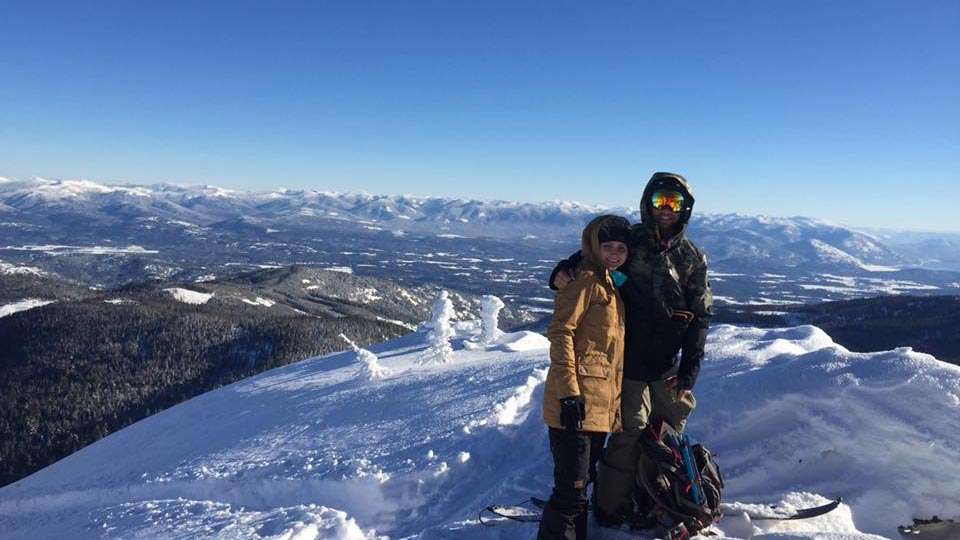 Brandon Palaniuk and Tiffanie McCall take in the view from the top of their world. Spectacular!