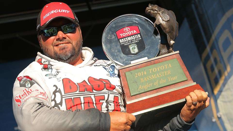 TOYOTA ANGLER OF THE YEAR: âHackney beats KVD for first, with third being â¦ third being â¦ Edwin Evers,â Zona said. 