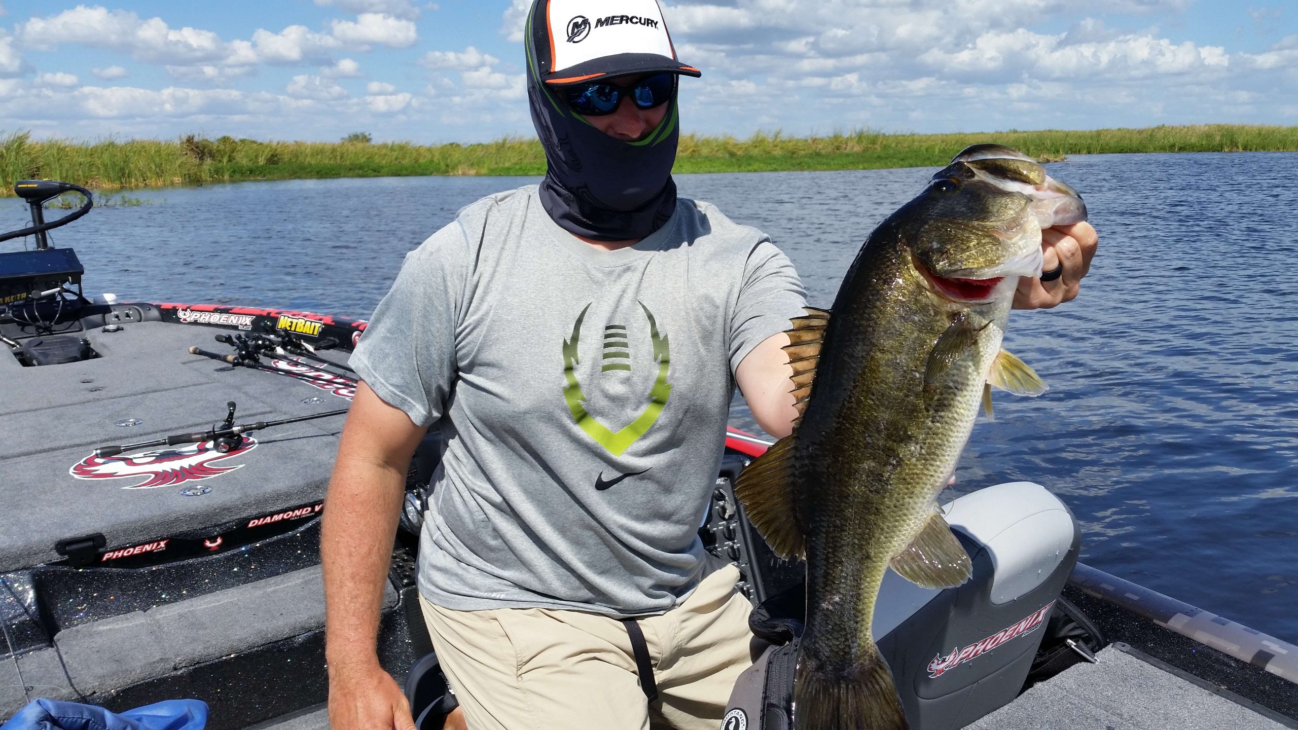 Brock showing us a 4-pound bucket mouth. 