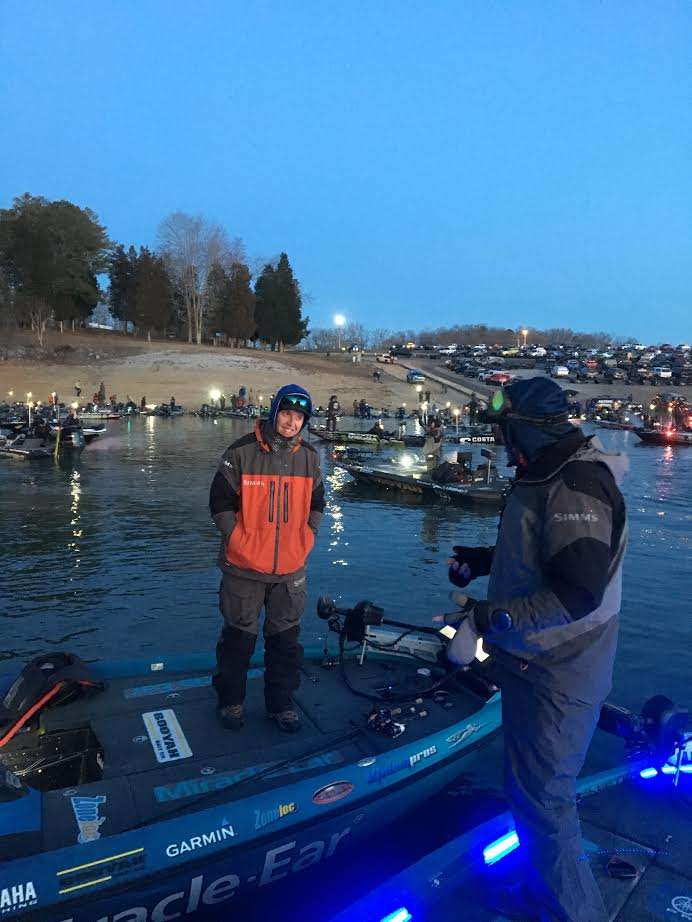 Alton Sr. and Alton Jr. start off Day 2 on a chilly Cherokee Lake. 