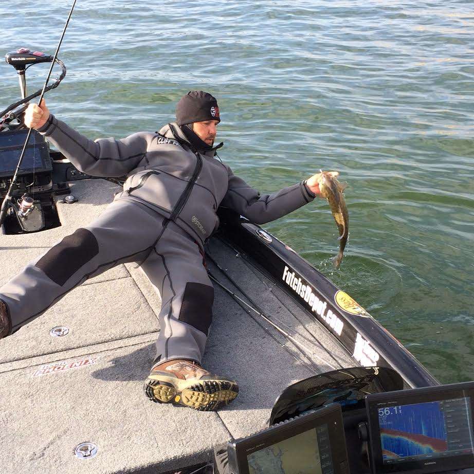 Cliff Prince pulls a solid 3-pound smallmouth aboard.


