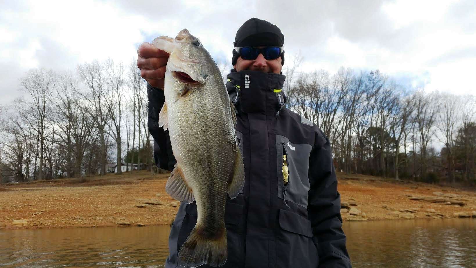 Jason Christie with a solid largemouth.