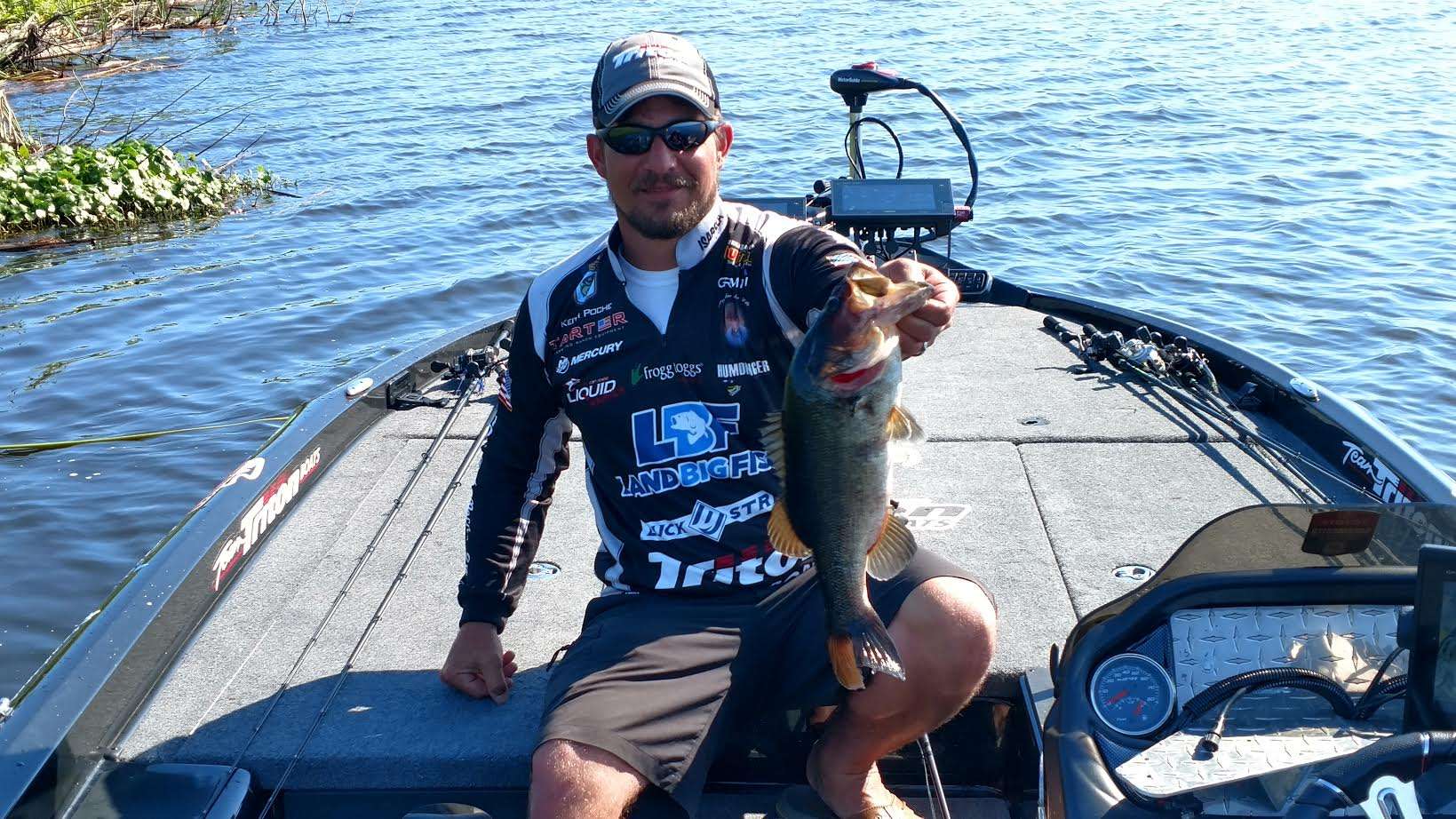 Keith Poche got this fish to smash it twice and got the hook-up he needed to boat this 3-pounder.