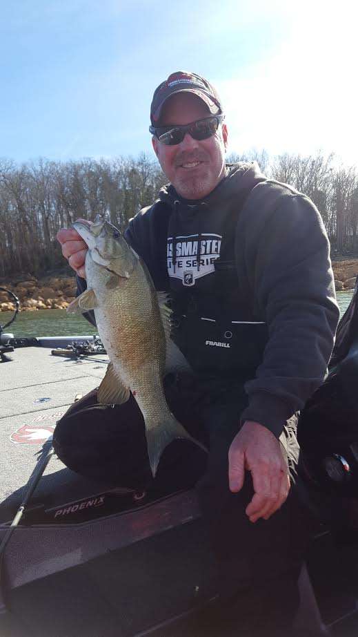 Chad Morgenthaler with his third keeper. Estimating it at about 4 pounds. He's got a little less than two hours to fill out his limit.