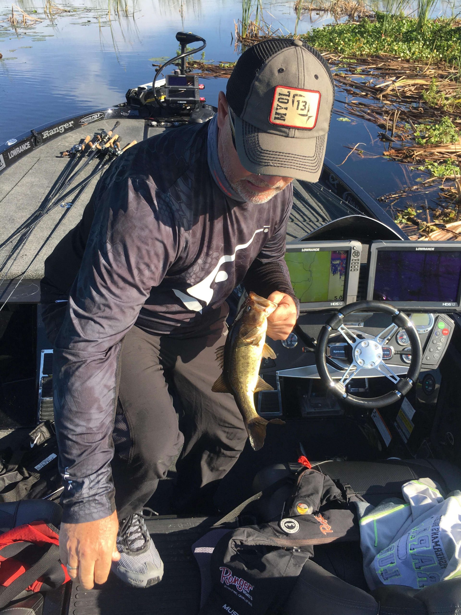 Dave Lefebre adding weight to the boat 