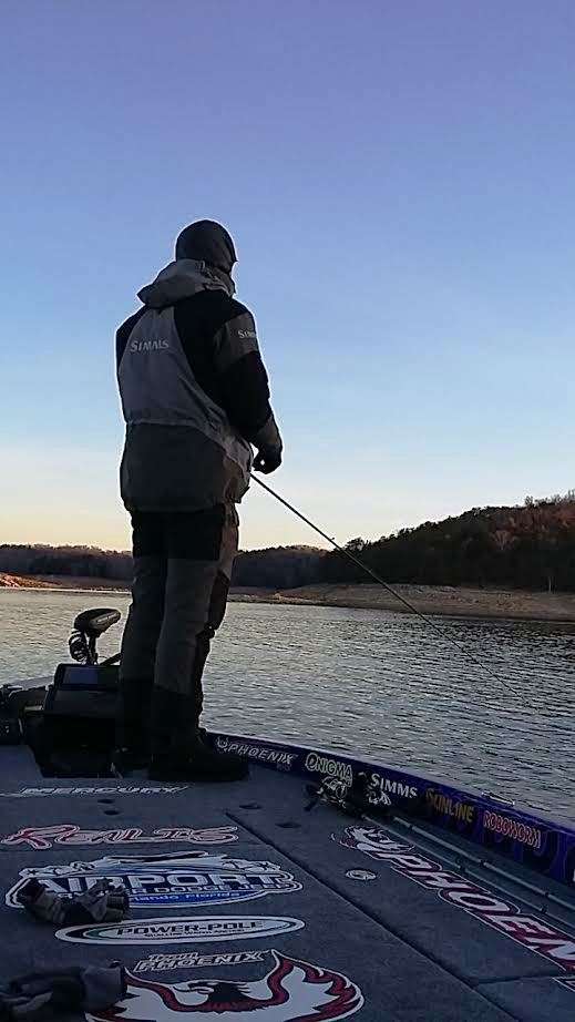 First cast into a beautiful sunrise on Cherokee Lake 