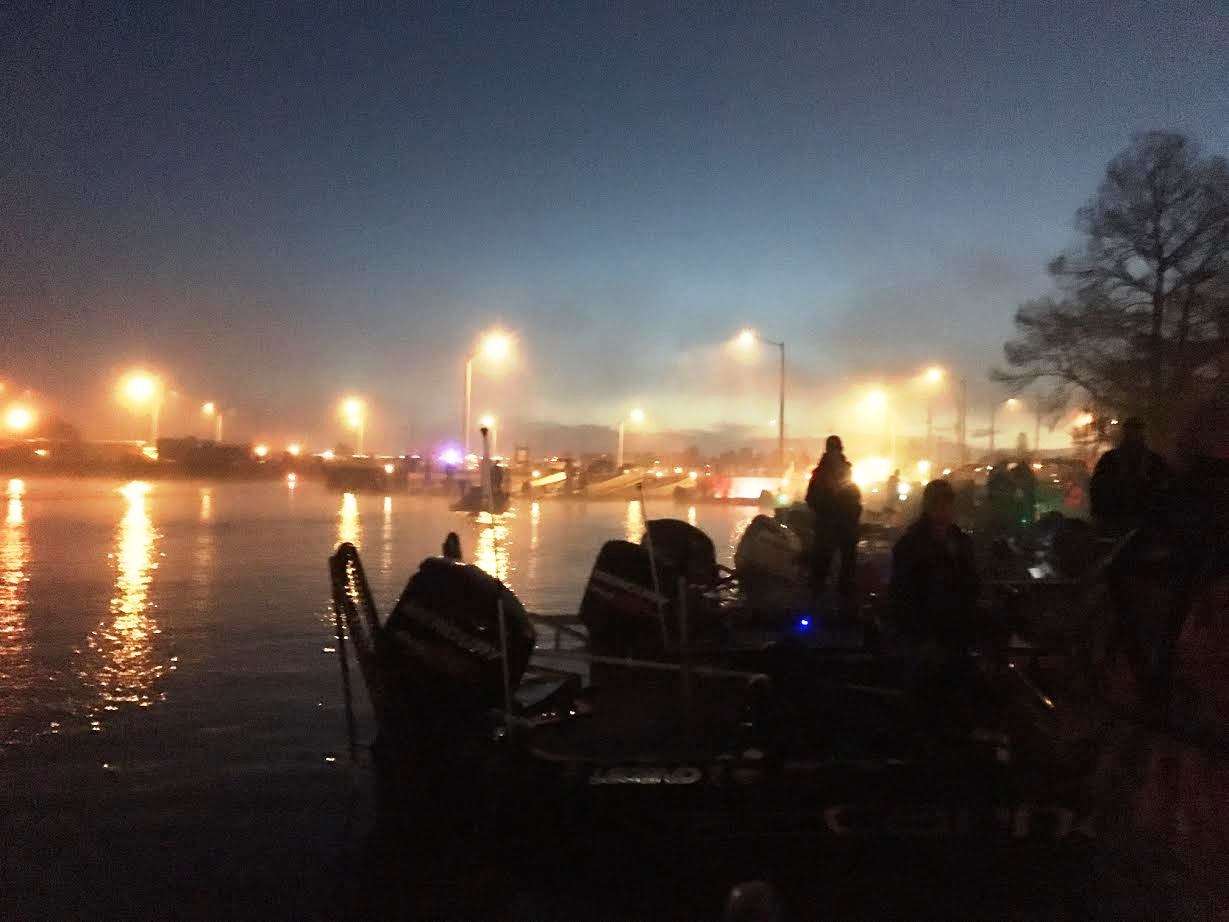 A little foggy at the ramp on the first day of the Bassmaster Elite series at Lake Okeechobee