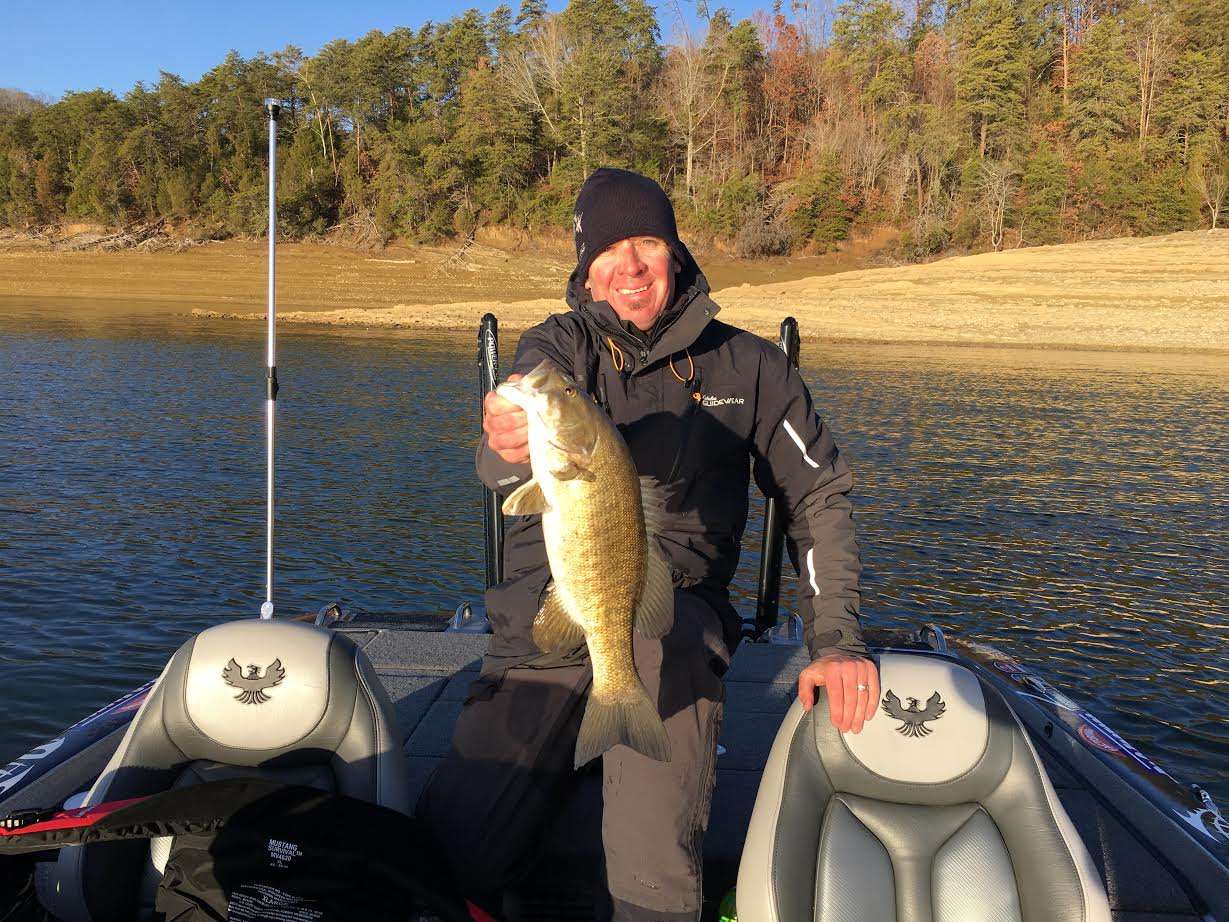 Darrell Ocamica getting Day 2 started with a nice smallmouth. That will get the blood pumping and warm you up.