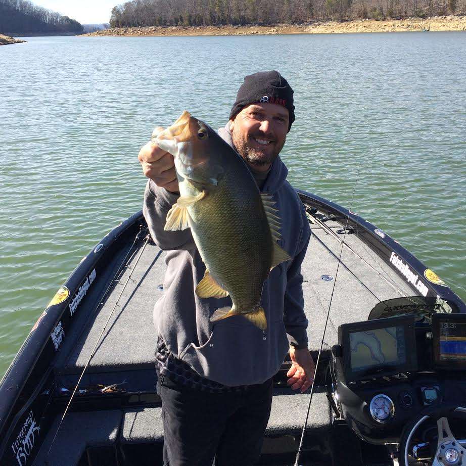 Cliff Prince caught this stud smallmouth on the following cast after boating his limit of fish. He is now culling.