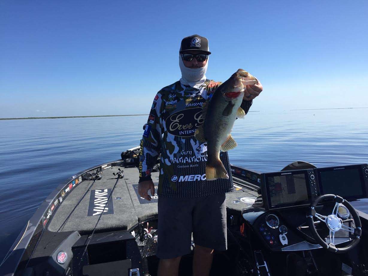 Brett Hite with a nice 4-pounder has a limit and culling his fish that gives him 10  1/2 pounds. 