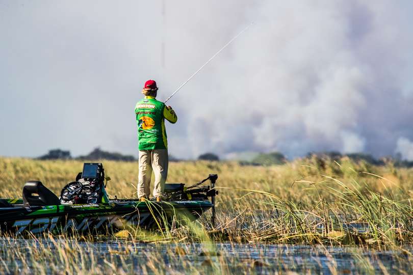 Not too far away cane fields burn as the harvest for the year continues. 