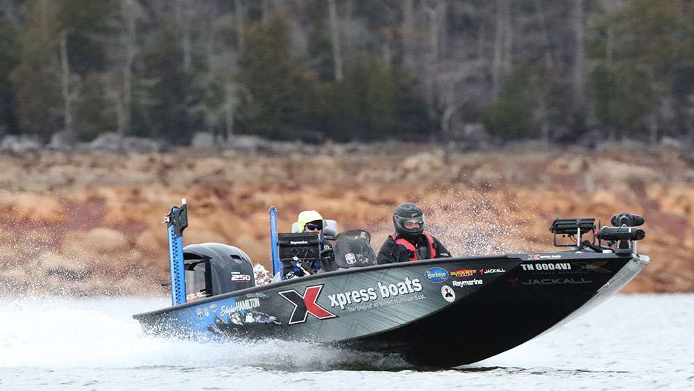 And Skyler Hamilton is looking for the next spot to put down and put a bass in the boat.