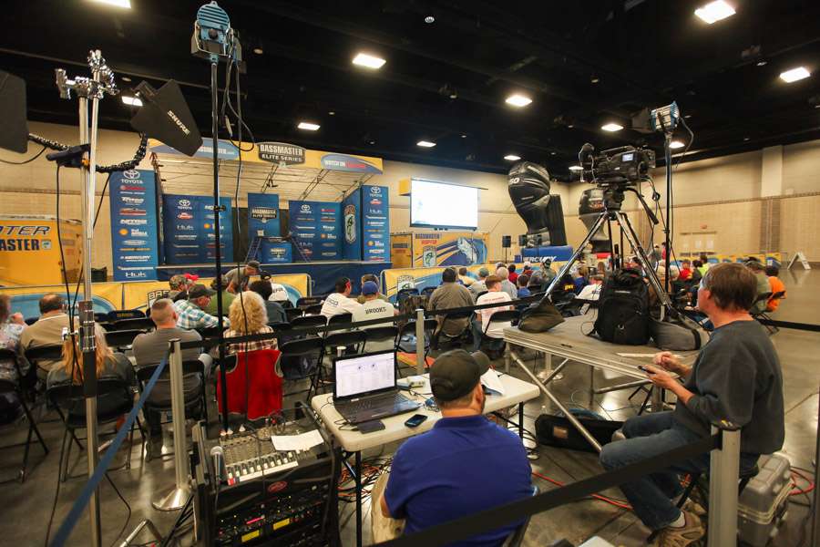 The final preparations are made for Bassmaster TV coverage.