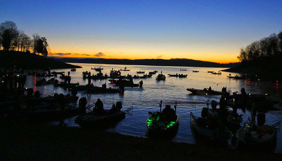 The full field of 110 contenders will fish today, 51 will advance to fish again tomorrow. 
