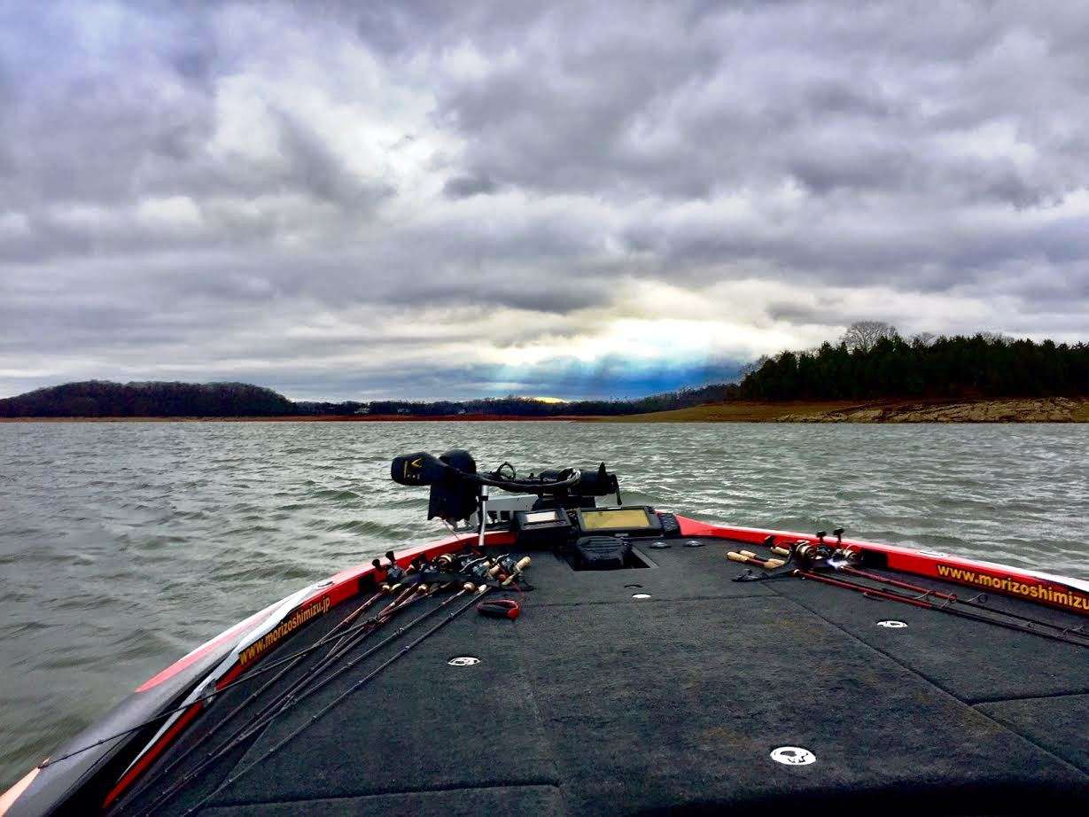From what I'm seeing anglers are still in practice mode. Maybe a few have unlocked the secret of the lake, but several are still running back and forth searching. I just hope we're running to that sun coming from the clouds--this wind Is brutal.
