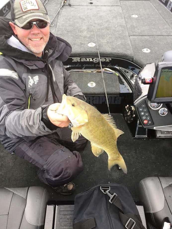 Dave Lefebre is on the board with a nice Cherokee Lake smallmouth.  