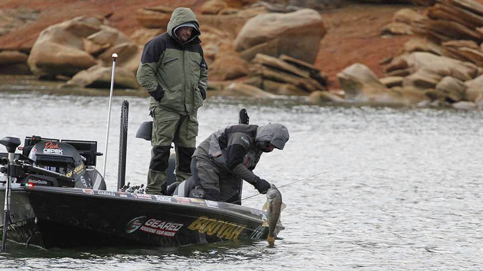 Day 1 of the Bassmaster Elite Series season started with frigid temperatures as 110 pros headed out on Cherokee Lake.