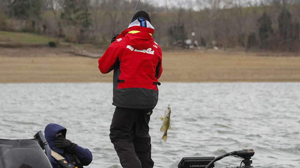 He landed his first smallmouth of the event, but he needed to measure it to make sure itâs a keeper.
