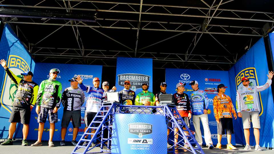 The Top 12 anglers who will be competing on Championship Sunday