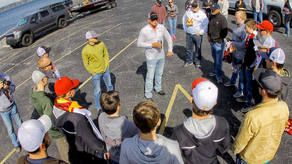 Clouse shares advice before handing over the keys to the Mansfield Lionsâ tournament rig. âThere is more to tournament fishing than competing,â he tells them. âThere is fellowship, conservation and passing on the sport to your family and friends.â 