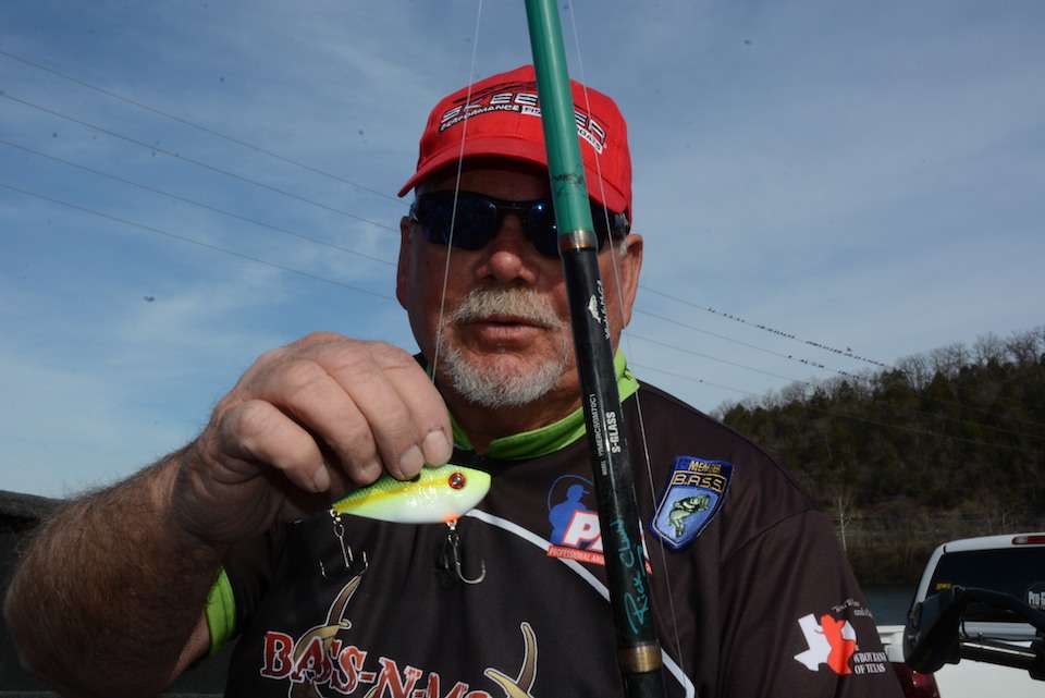 <b>Ted Vaughan</b><br>
The 12th-place finisher used a simple approach all week. Vaughn fished this Strike King Red Eye Shad, Chartreuse Sexy Shad. He fished the lipless crankbait in cloudy, brown water using a slow retrieve and rolling action with the rod. 