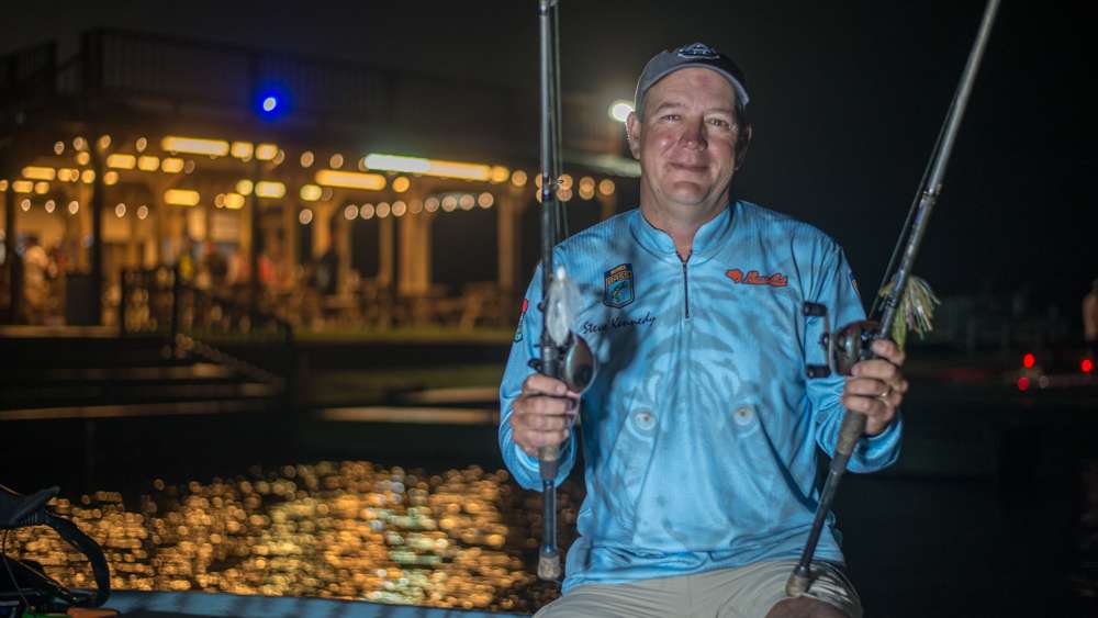 Steve Kennedy came up with the brilliant idea of using the same lure to swim during the shad spawn and flip or pitch at docks when the bite subsided. âI even caught a lot of my bigger fish on the final retrieve back to the boat to make another flip or pitch,â said the Classic runner-up. 