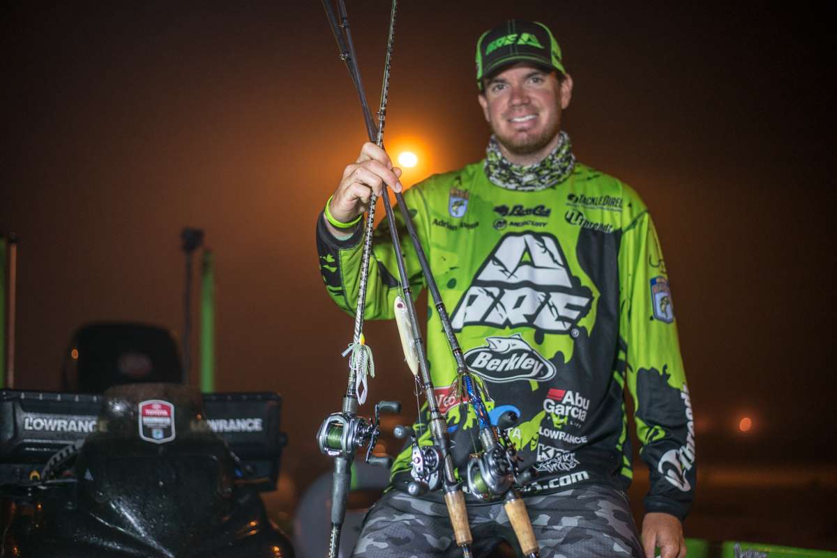 <b>Adrian Avena</b><br>
The 12th-place finisher cycled through his lure selection based on light conditions. Early, Avena threw a bone pattern Heddon Saltwater Zara Spook during the shad spawn. A key was switching the stock hooks with oversized No. 1 Berkley Fusion 19 treble hooks. 