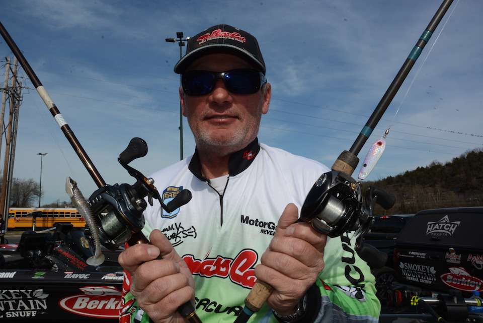 <b>Sammy Burks</b><br>
The seventh-place finisher chose baits based on water clarity and mood of the bass. Burksâ objective was finding lures to catch bass he found in shallow and deep water. 